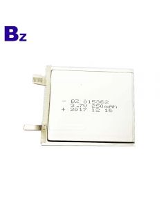 공장 직매 전자 이름 카드 매우 얇은 Lipo 건전지 BZ 015362 250mAh 3.7V 리튬 폴리머 배터리