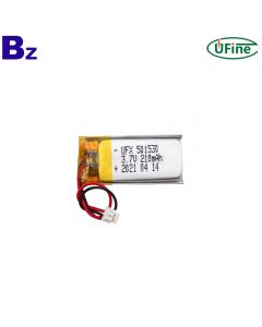 중국 리튬 전지 제조업체 도매 웨어러블 장치 Lipo 배터리 UFX 501530 3.7V 210mAh 리튬 폴리머 배터리