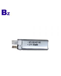 제조업체 공급 레이저 포인터 배터리 UFX 801437-10C 350mAh 3.7V 리튬 폴리머 배터리