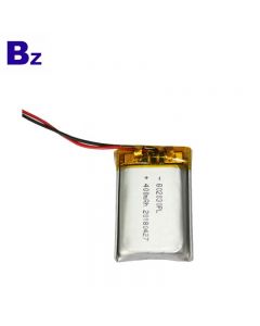 LED 자전거 빛을위한 장수 재충전 전지 BZ 802030 400mAh 3.7V KC 인증을받은 리튬 폴리머 배터리