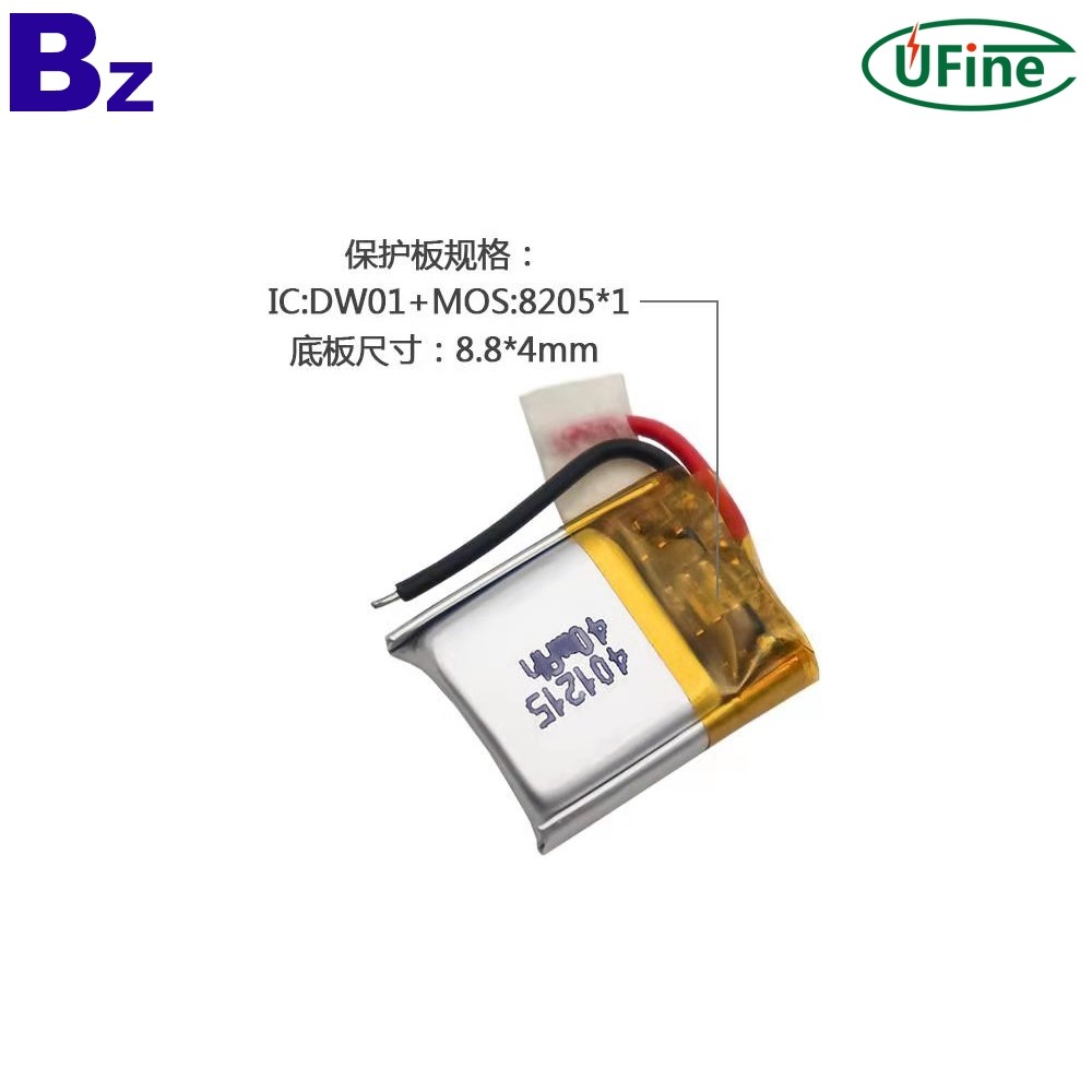 401215 40mAh 3.7V 소형 리튬 폴리머 배터리