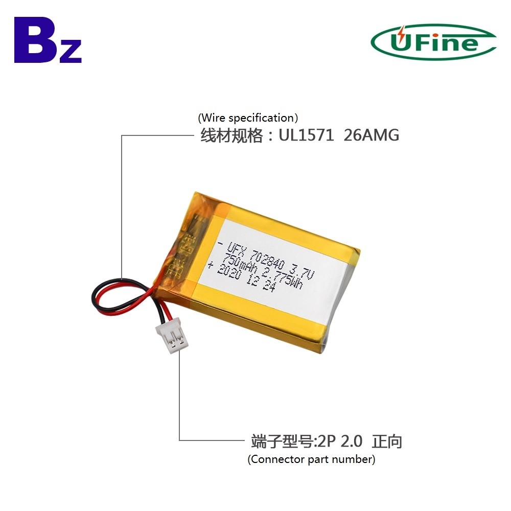 중국 베스트셀러 750mAh 리튬 폴리머 배터리