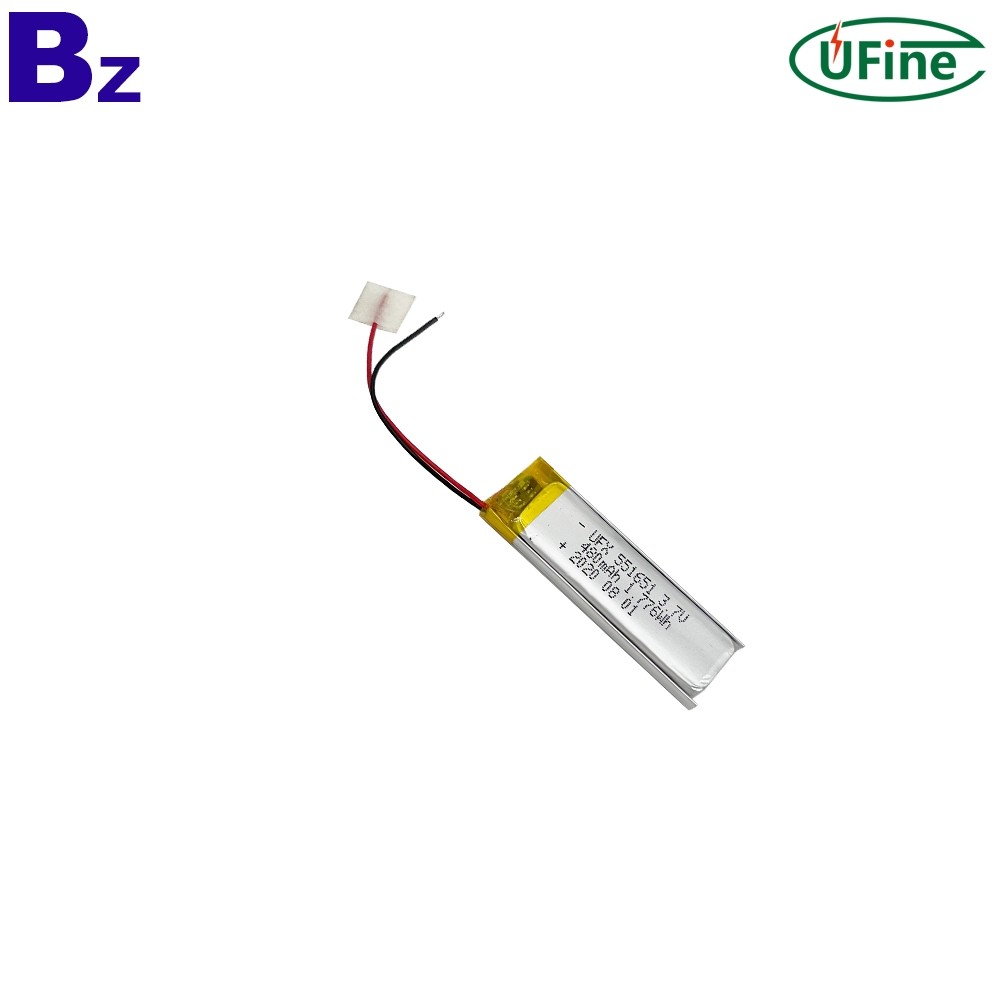 551651 3.7V 480mAh 리튬 폴리머 배터리