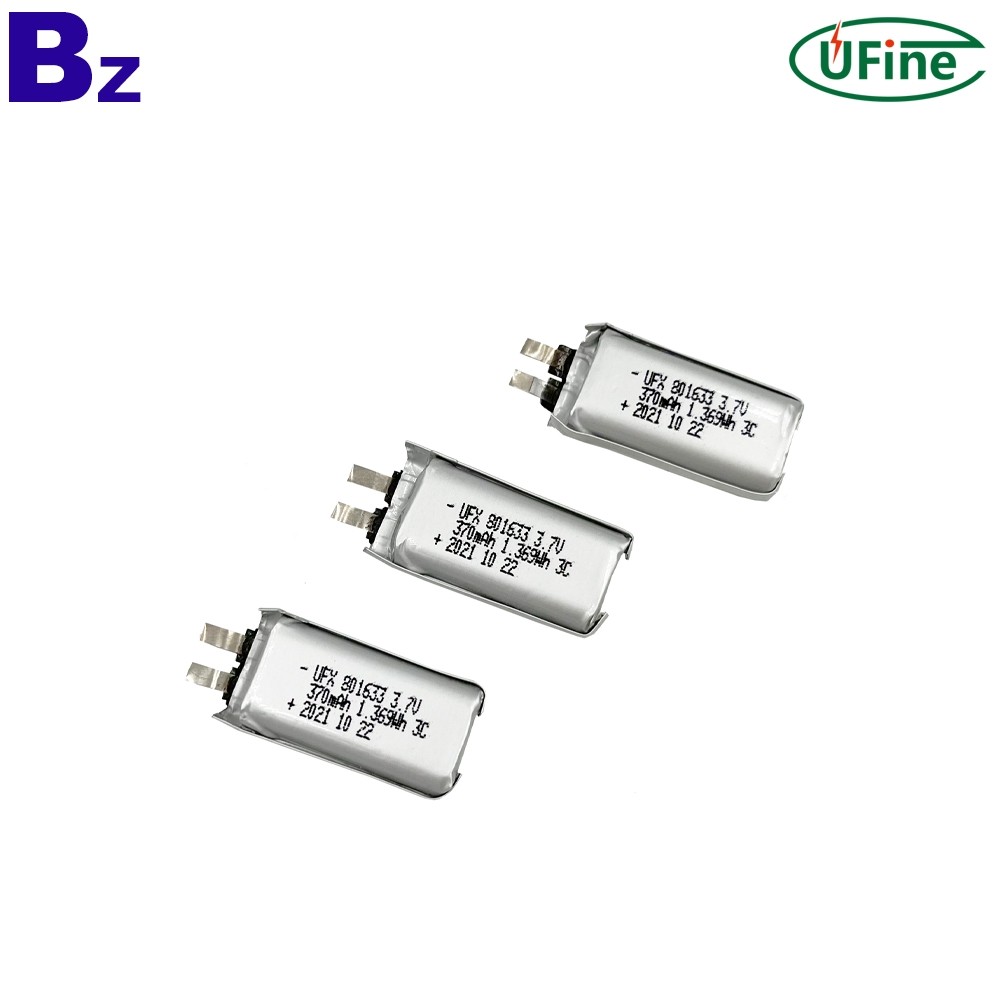 801633 3.7V 3C 방전 370mAh 리튬 이온 폴리머 셀 801633 3.7V 3C 방전 370mAh 리튬 이온 폴리머 셀