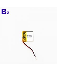가장 작은 블루투스 헤드셋 Lipo 배터리 UFX 302020 70mAh 3.7V 리튬 폴리머 배터리 철사와 마개로