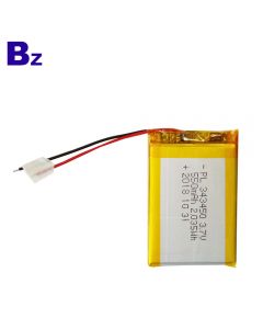 중국 리튬 배터리 제조 업체 LED 조명용 맞춤형 배터리 BZ 343450 550mAh 3.7V 충전식 리튬 이온 폴리머 배터리