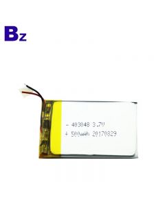 차 DVR 장치를위한 중국 리튬 전지 제조자 주문을 받아서 만들어진 건전지 BZ 403048 500mAh 3.7V 리튬 폴리머 배터리
