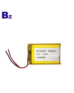 중국 리튬 이온 배터리 제조업체는 뇌 이미징 시스템에 대한 배터리를 사용자 정의 UFX 523450 1000mAh 3.7V KC 인증을받은 Lipo 배터리