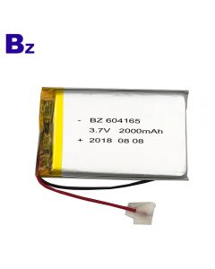 중국 리튬 배터리 공장 블루투스 사운드 스피커 용 맞춤형 Lipo 배터리 BZ 604165 2000mAh 3.7V 폴리머 리튬 이온 배터리