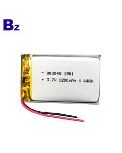최상 리튬 전지 공장은 소형 스캐너 건전지를 위해 주문을 받아서 만듭니다 BZ 803048 1200mAh 3.7V UL 인증을받은 리튬 폴리머 배터리