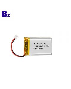 중국 리튬 전지 공장 스윕 미터 용 맞춤 KC 인증 Lipo 배터리 BZ 903450 1600mAh 3.7V 리튬 배터리