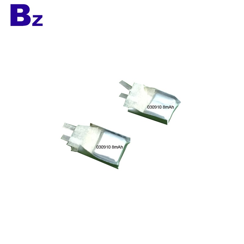 작은 재충전 전지 8mAh 3.7V를 주문을 받아서 만드십시오 작은 재충전 전지 8mAh 3.7V를 주문을 받아서 만드십시오