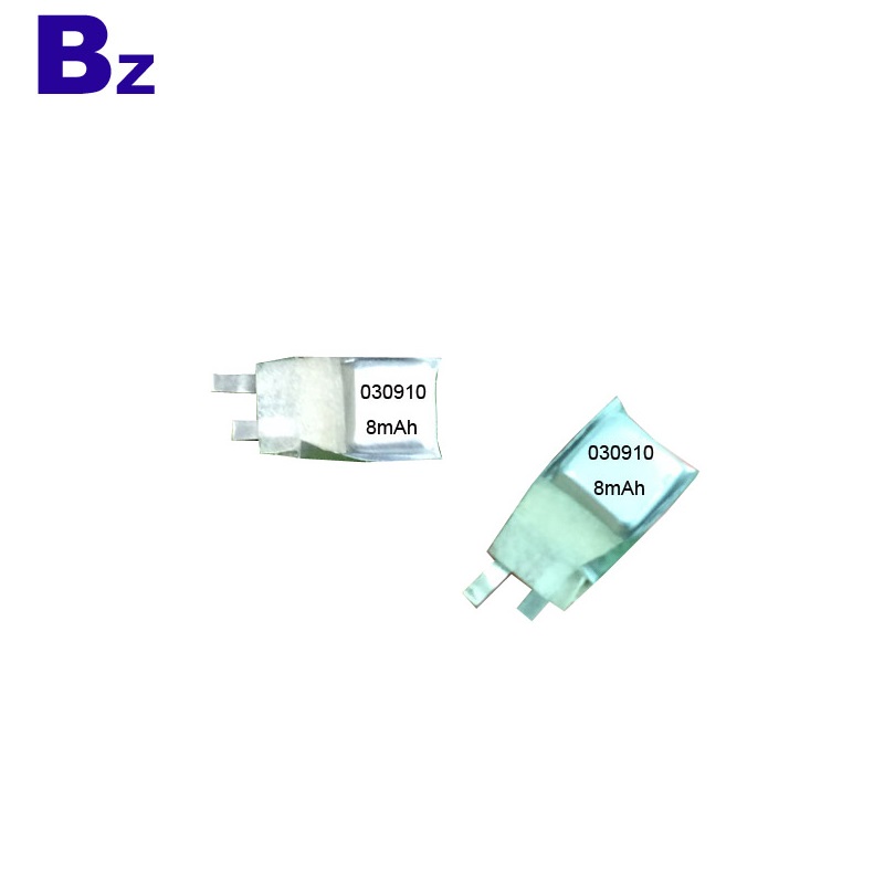웨어러블 장치 용 8mAh 3.7V 배터리 웨어러블 장치 용 8mAh 3.7V 배터리