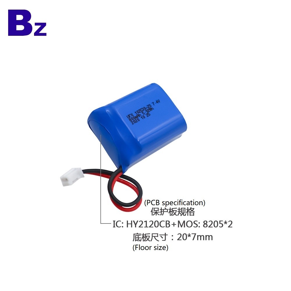 102530-2S 800mAh 7.4V 리튬 폴리머 배터리