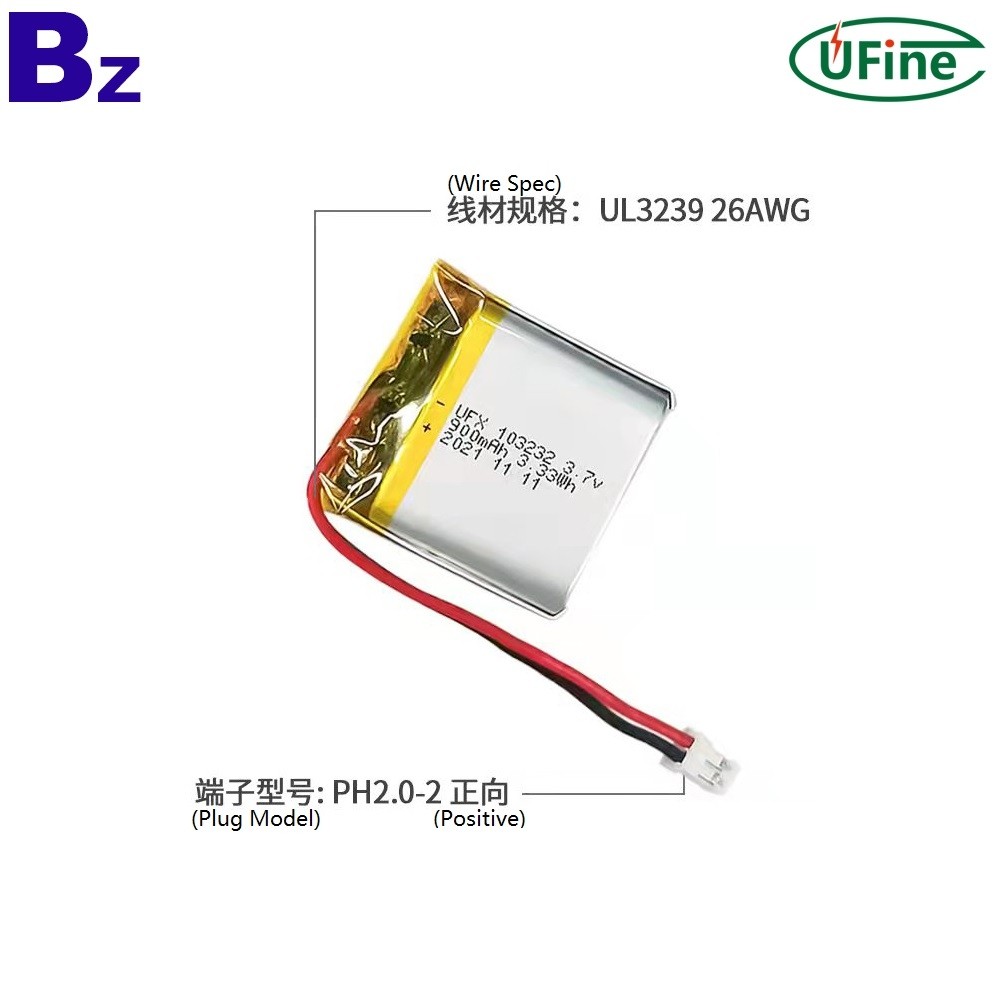 103232 3.7V 900mAh 충전식 리튬 이온 배터리 103232 3.7V 900mAh 충전식 리튬 이온 배터리