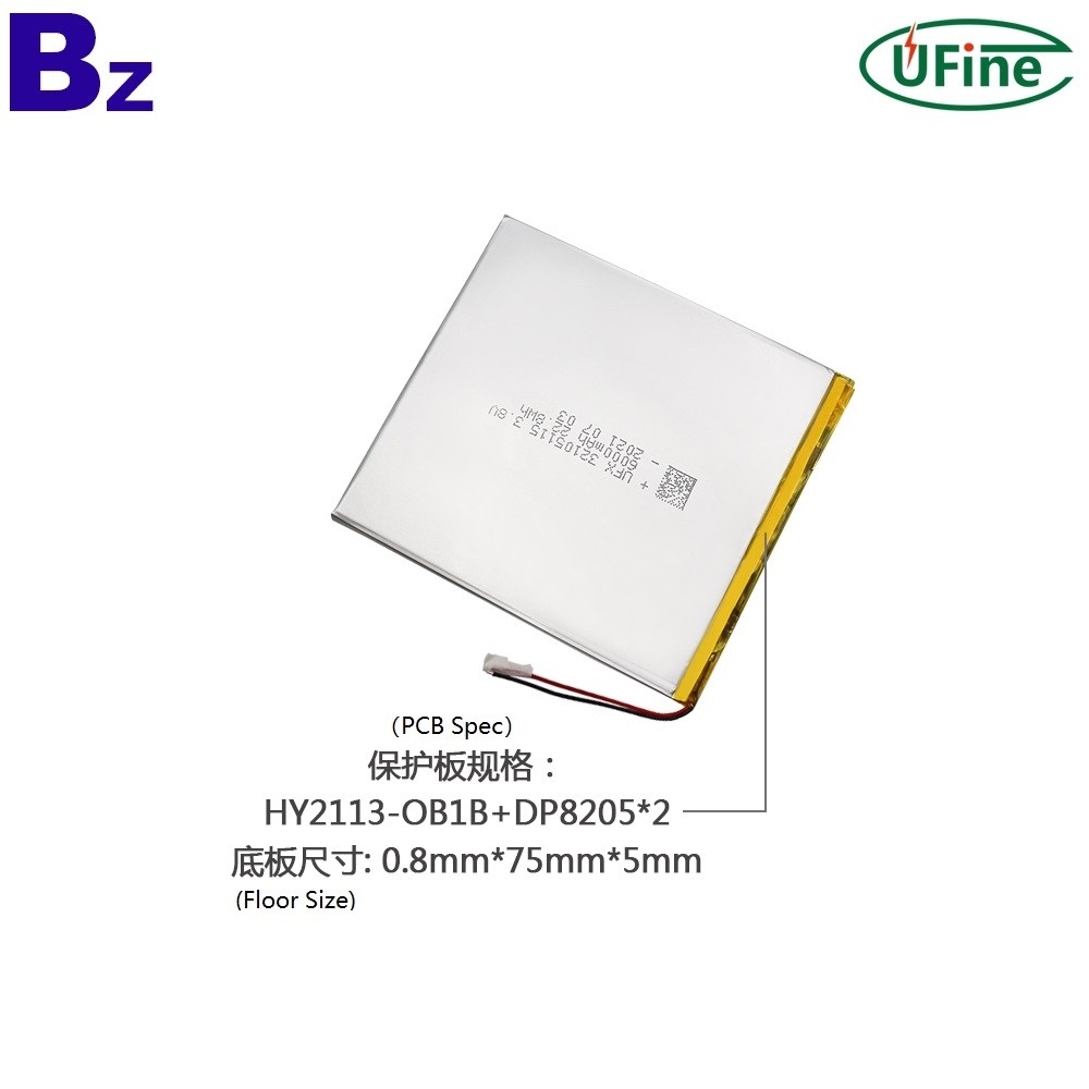 32105115 6000mAh 3.7V 리튬 폴리머 배터리