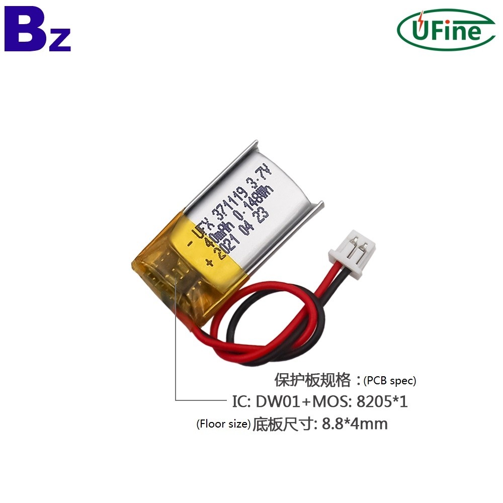 371119 40mAh 3.7V 리튬 폴리머 배터리 371119 40mAh 3.7V 리튬 폴리머 배터리