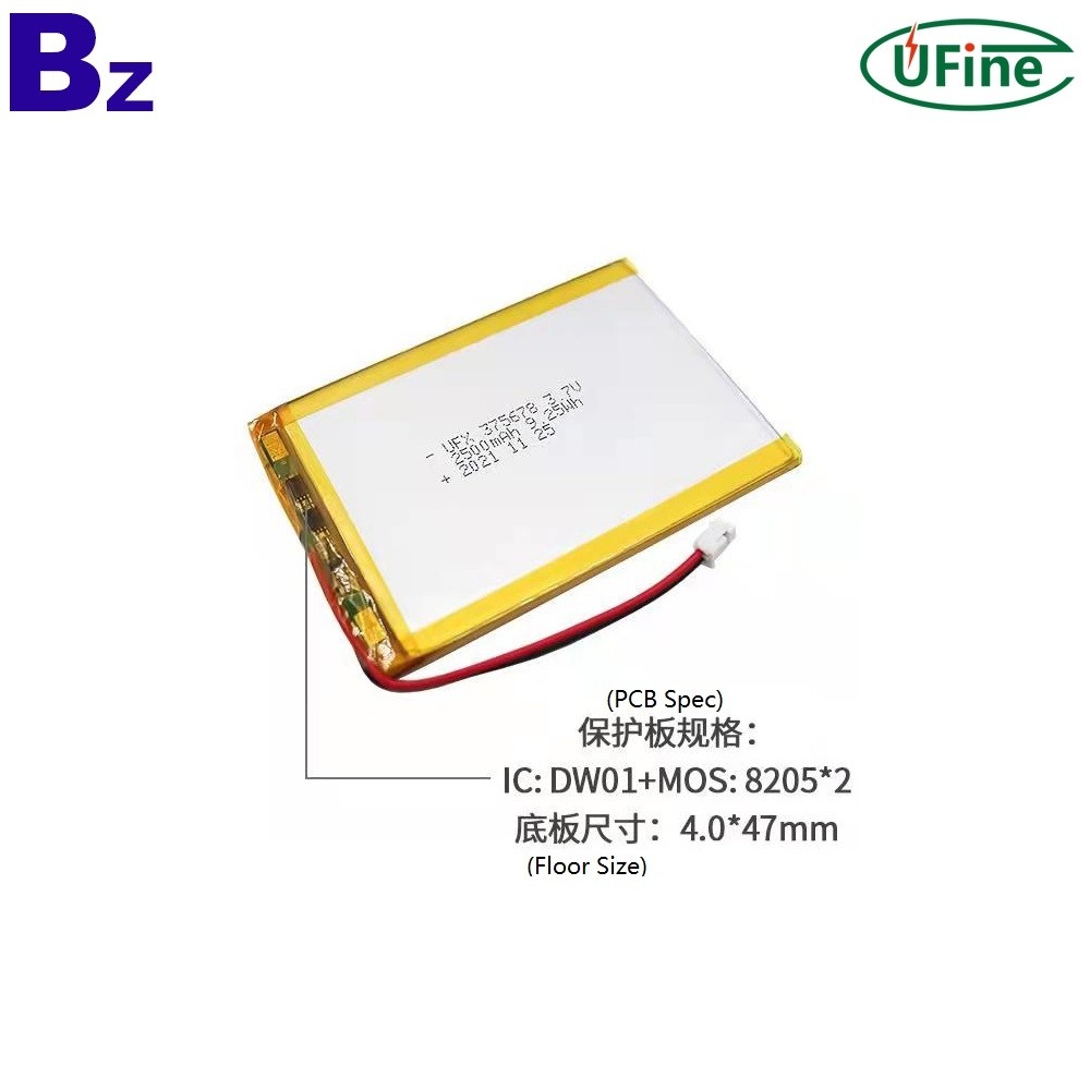 375678 3.7V 2500mAh 충전식 배터리