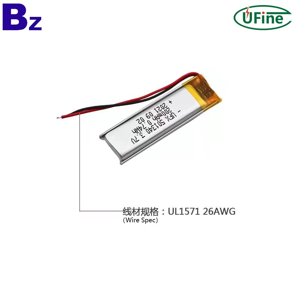 501340 3.7V 200mAh Lipo 배터리 501340 3.7V 200mAh Lipo 배터리