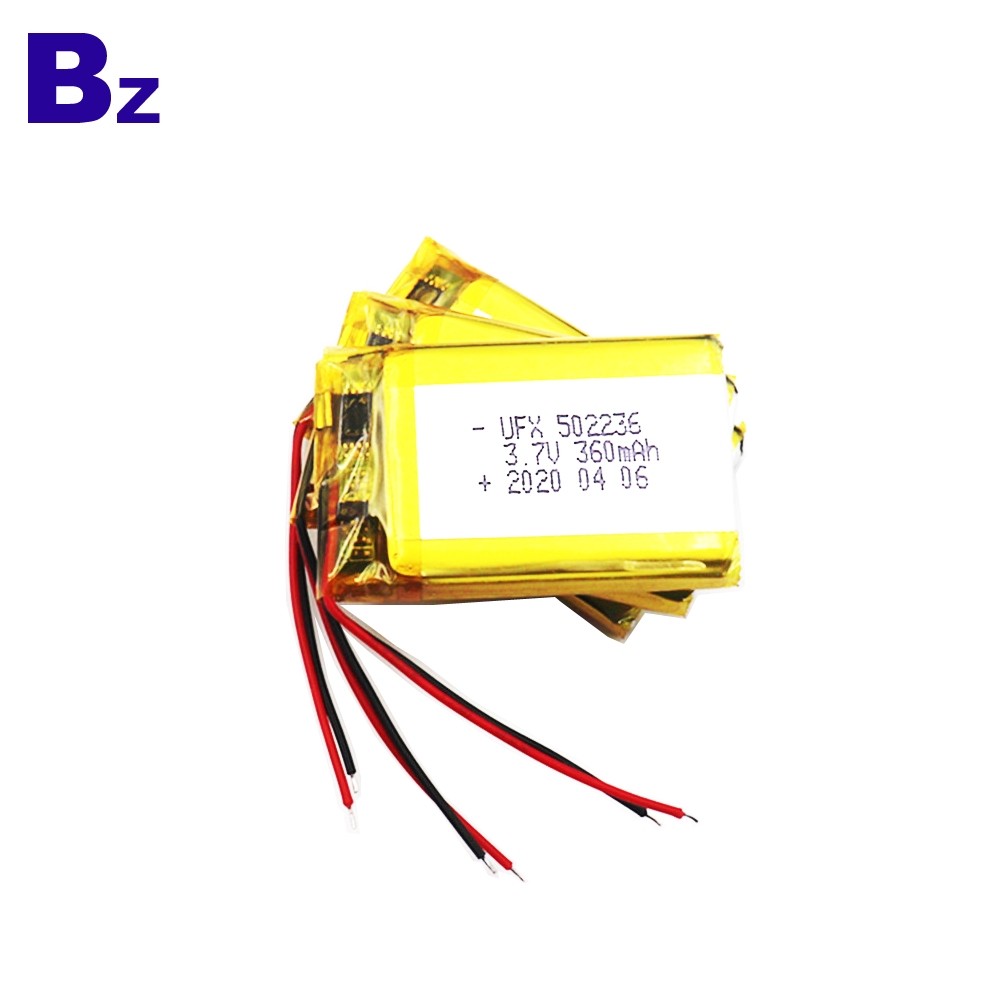 502236 360mAh 3.7V 충전식 Lipo 배터리