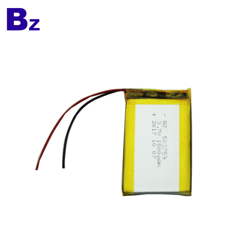 503759 3.7V 1500mAh 리튬 이온 폴리머 배터리