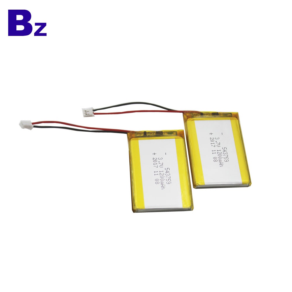 543759 1200mAh 3.7V Lipo 배터리