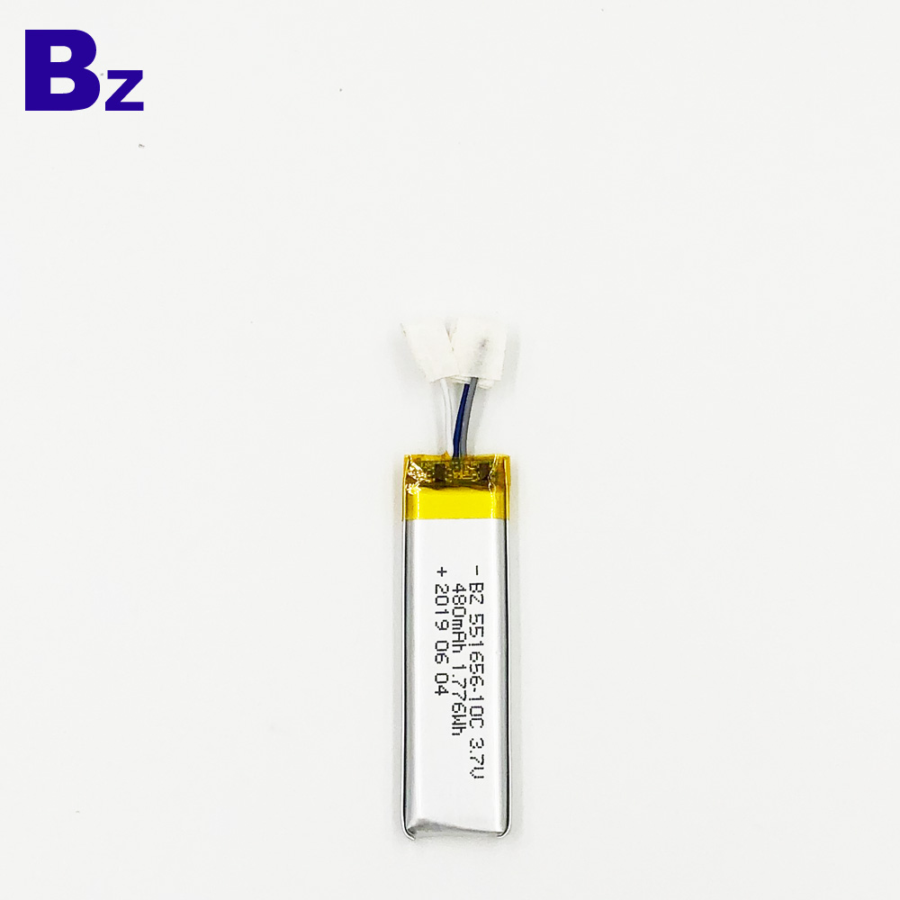 551656-10C 480mAh 3.7V 리튬 폴리머 배터리
