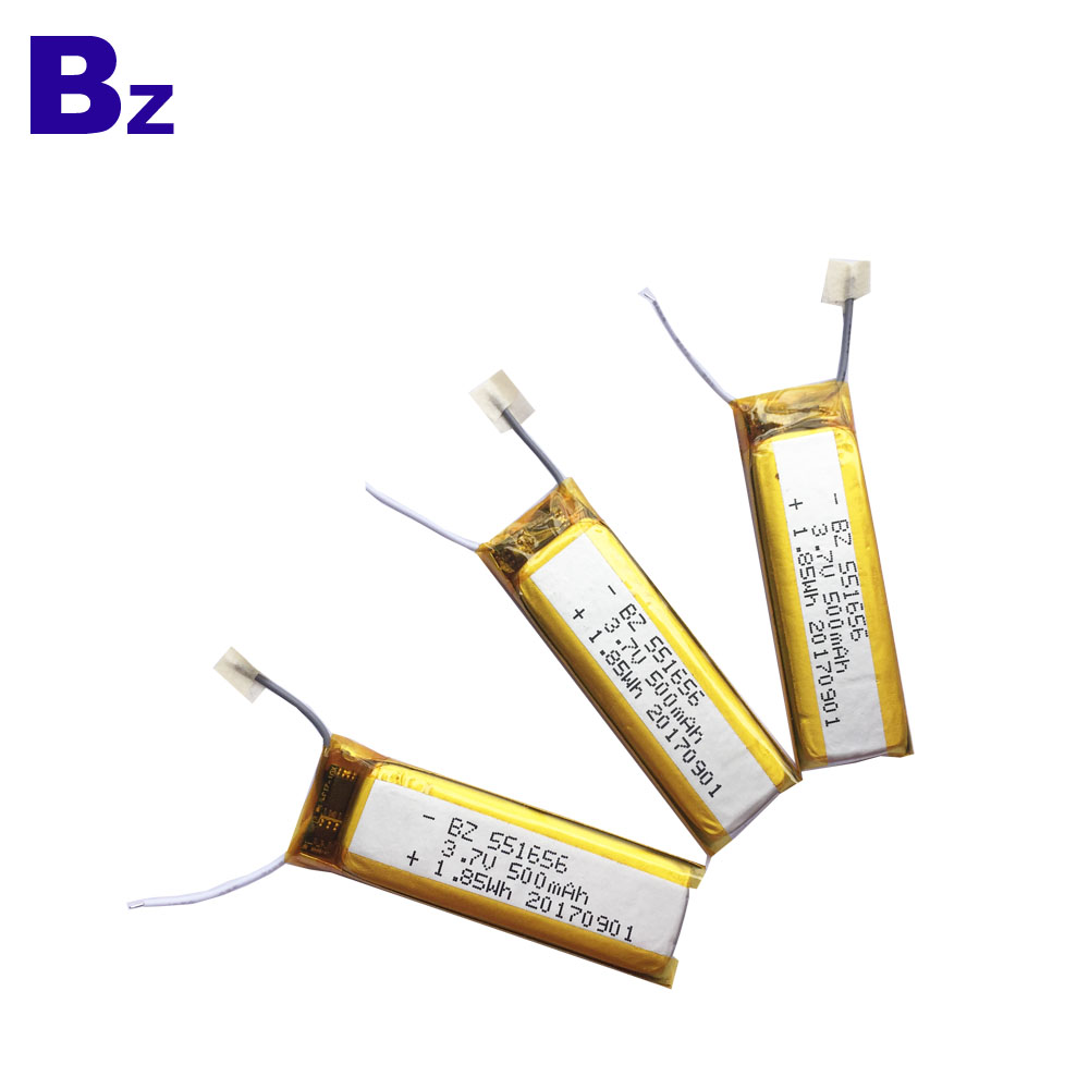 551656 500mAh 3.7V 리튬 폴리머 배터리