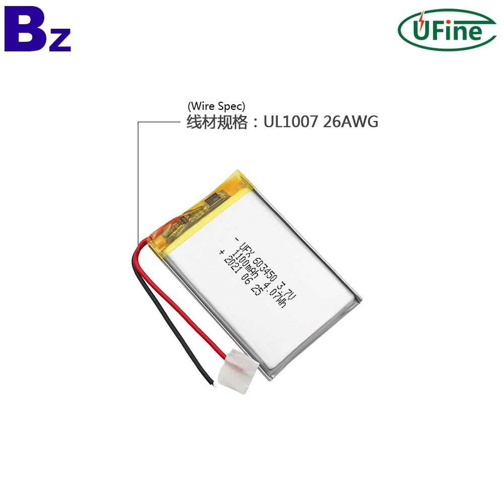 603450 1100mAh 3.7V 충전식 LiPo 배터리