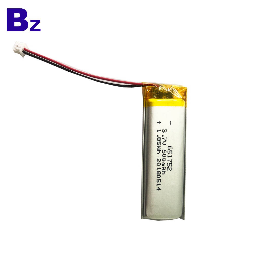 651752 3.7V 500mAh Lipo 건전지