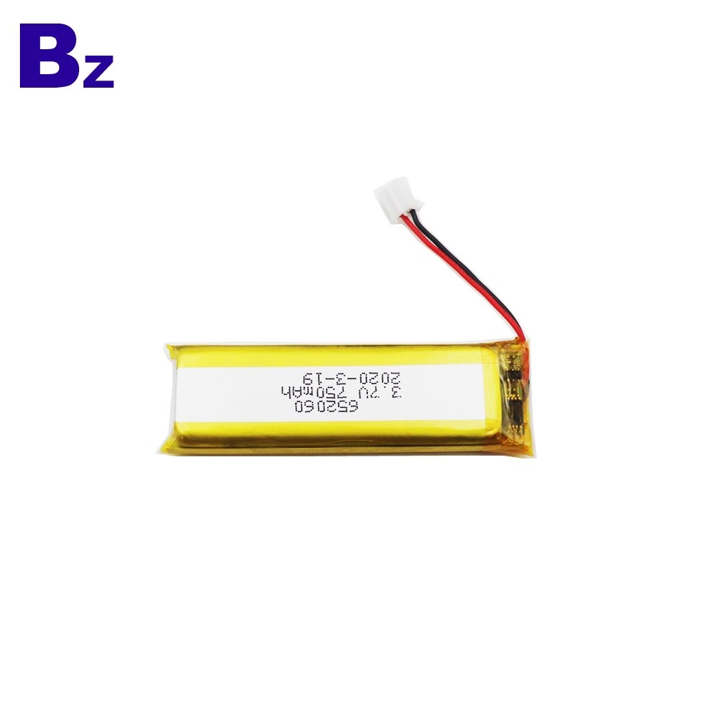 652060 750mAh 3.7V 리튬 폴리머 배터리