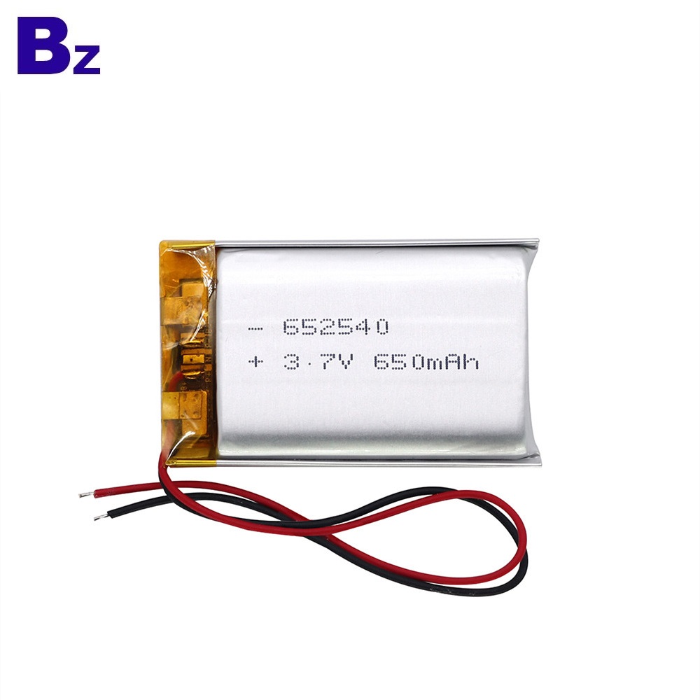 652540 650mAh 3.7V Lipo 배터리