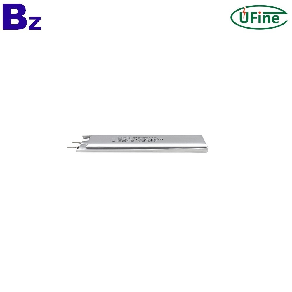 702080 3.7V 1230 mAh 리튬 이온 폴리머 배터리