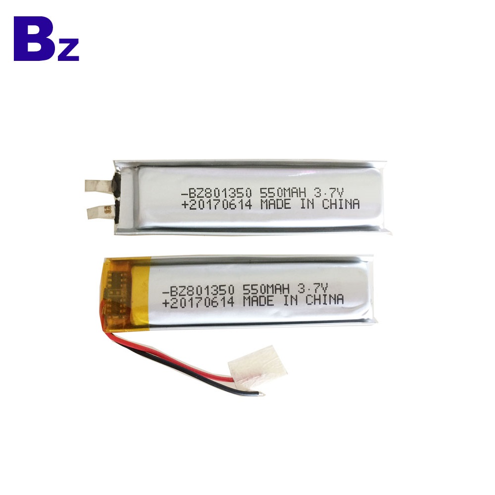 801350 550mAh 3.7V Lipo 배터리 801350 550mAh 3.7V Lipo 배터리