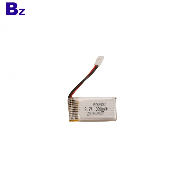 802037 380mAh 15C 3.7V 리튬 폴리머 배터리