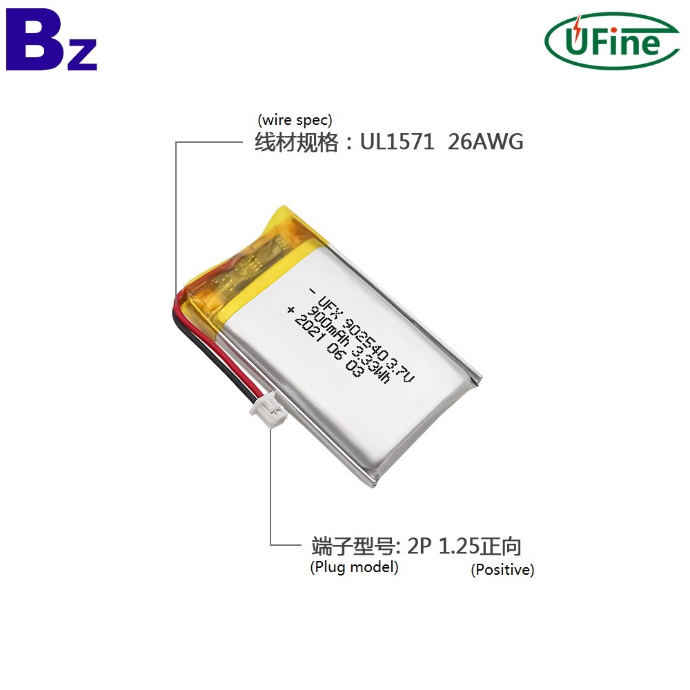 리튬 이온 셀 공장 공급 900mAh 3.7V 배터리