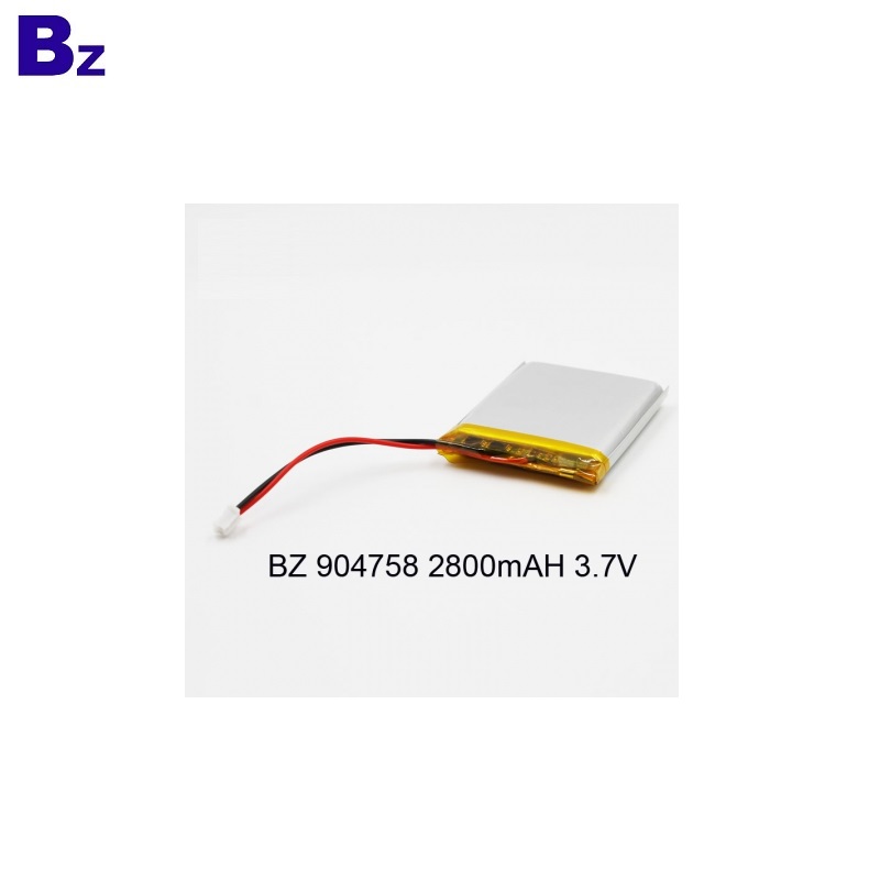 904758 3.7V 2800mAh 충전식 LiPo 배터리
