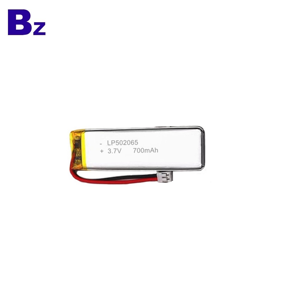 502065 700mAh 3.7V Lipo 배터리
