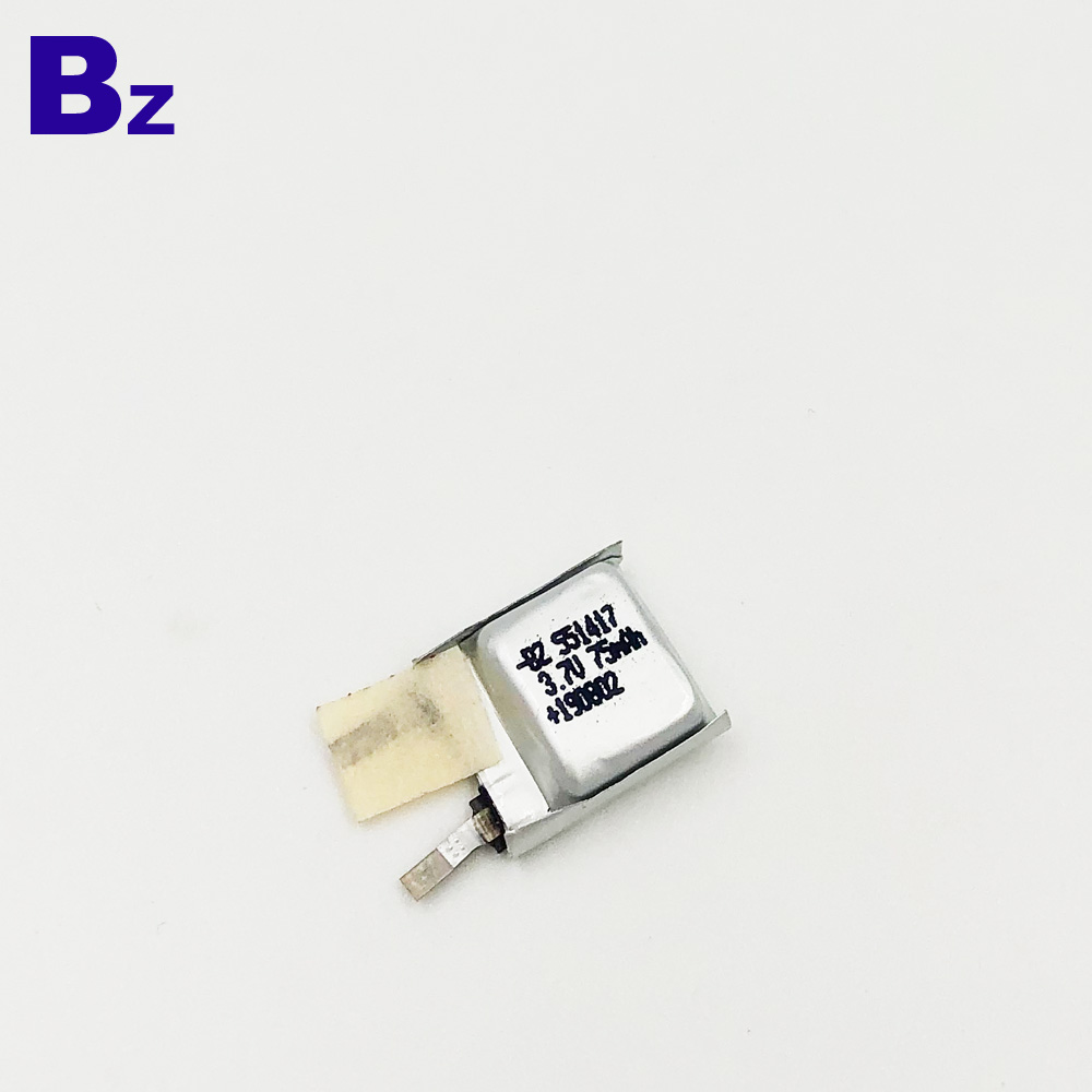 551417-10C 75mAh 3.7V 리튬 폴리머 배터리 셀