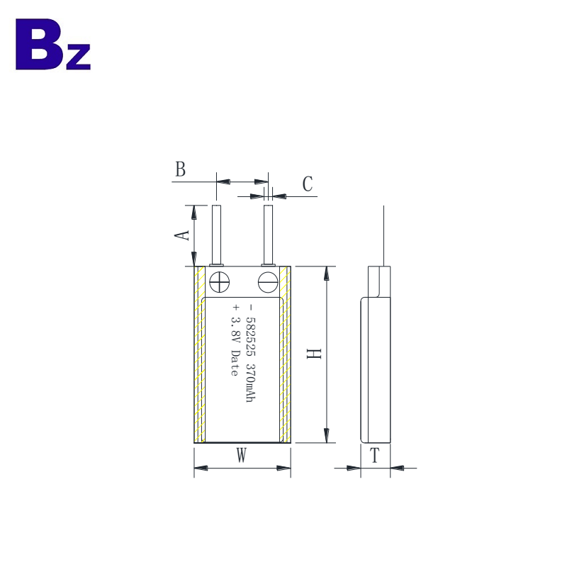 사용자 정의 고전압 배터리 370mah 3.8V