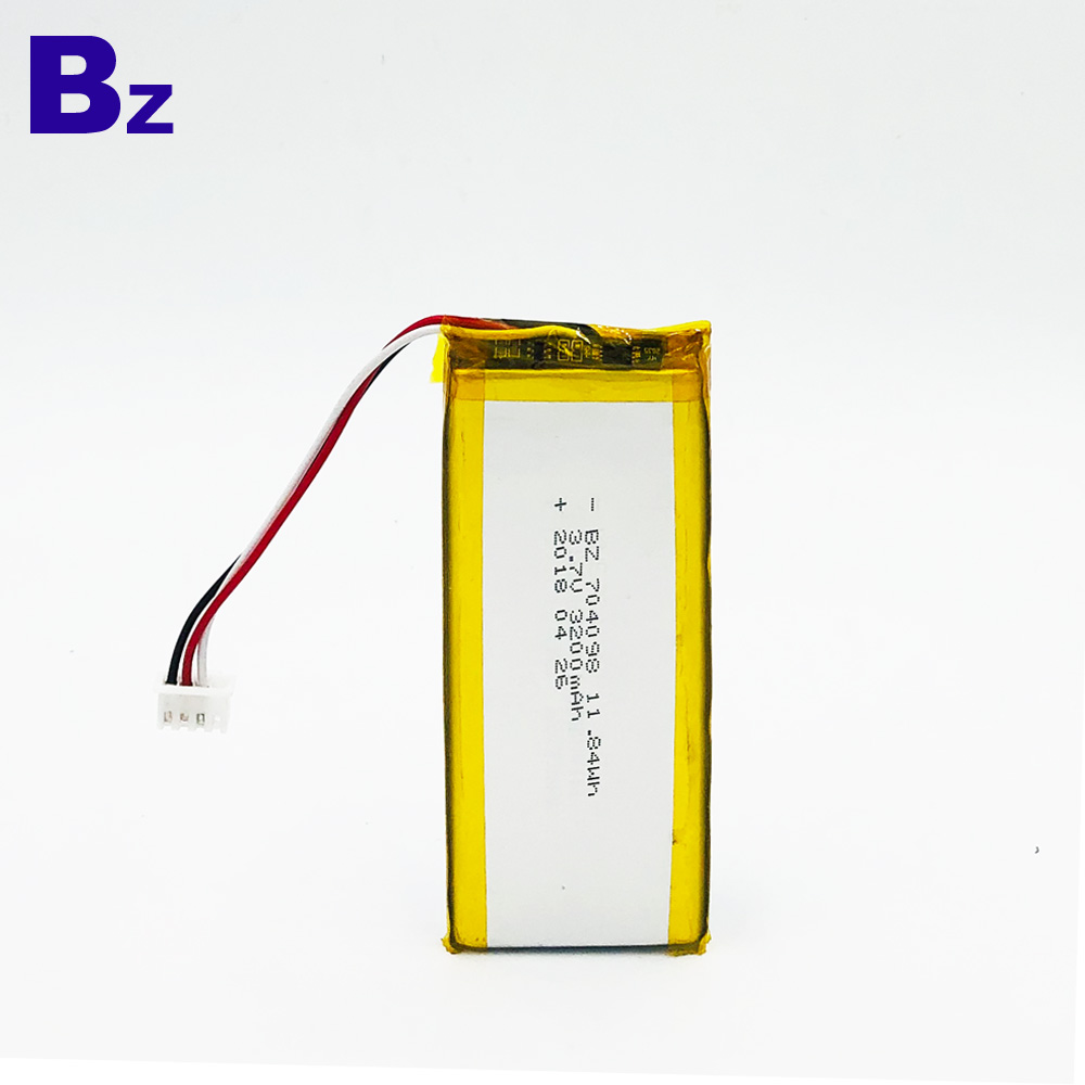 704098 3200mAh 3.7V 폴리머 리튬 이온 배터리