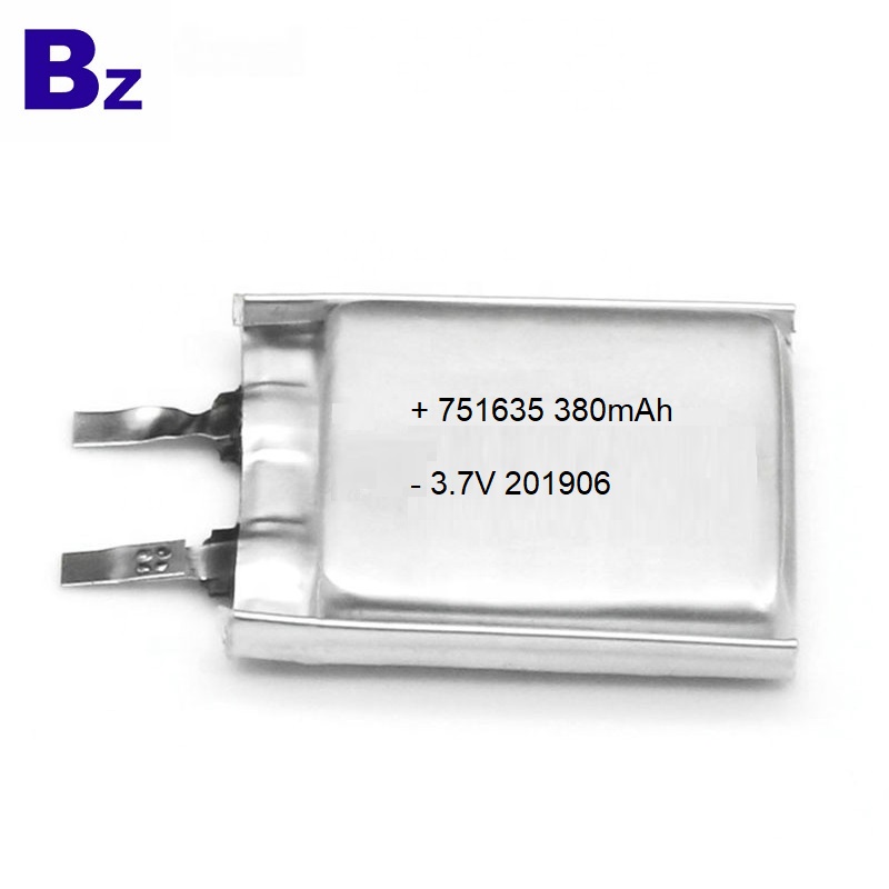 380mAh KC 인증을받은 리튬 폴리머 배터리