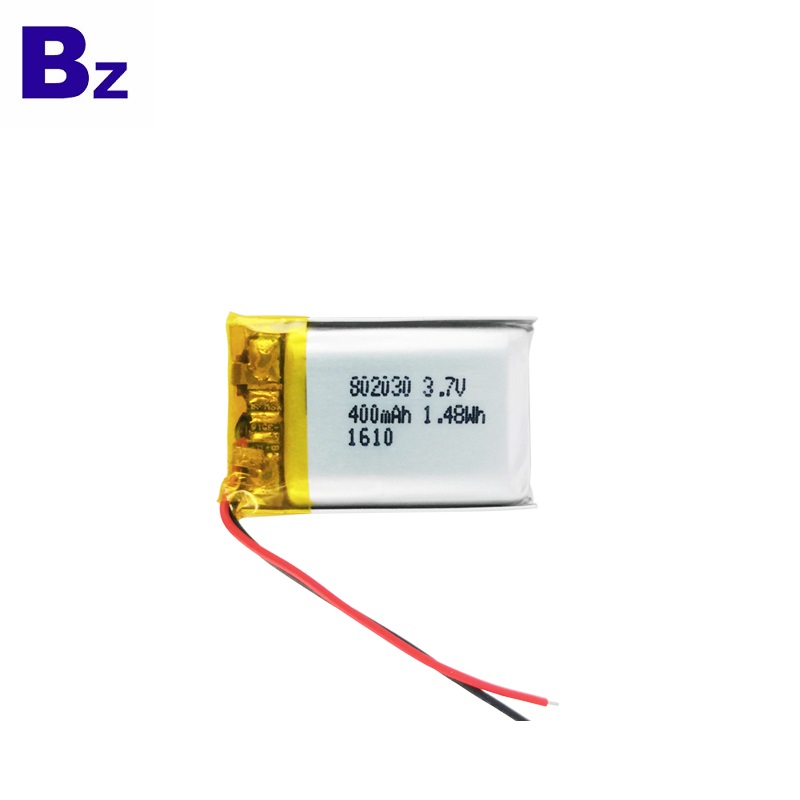 802030 400mAh 3.7V 리튬 폴리머 배터리