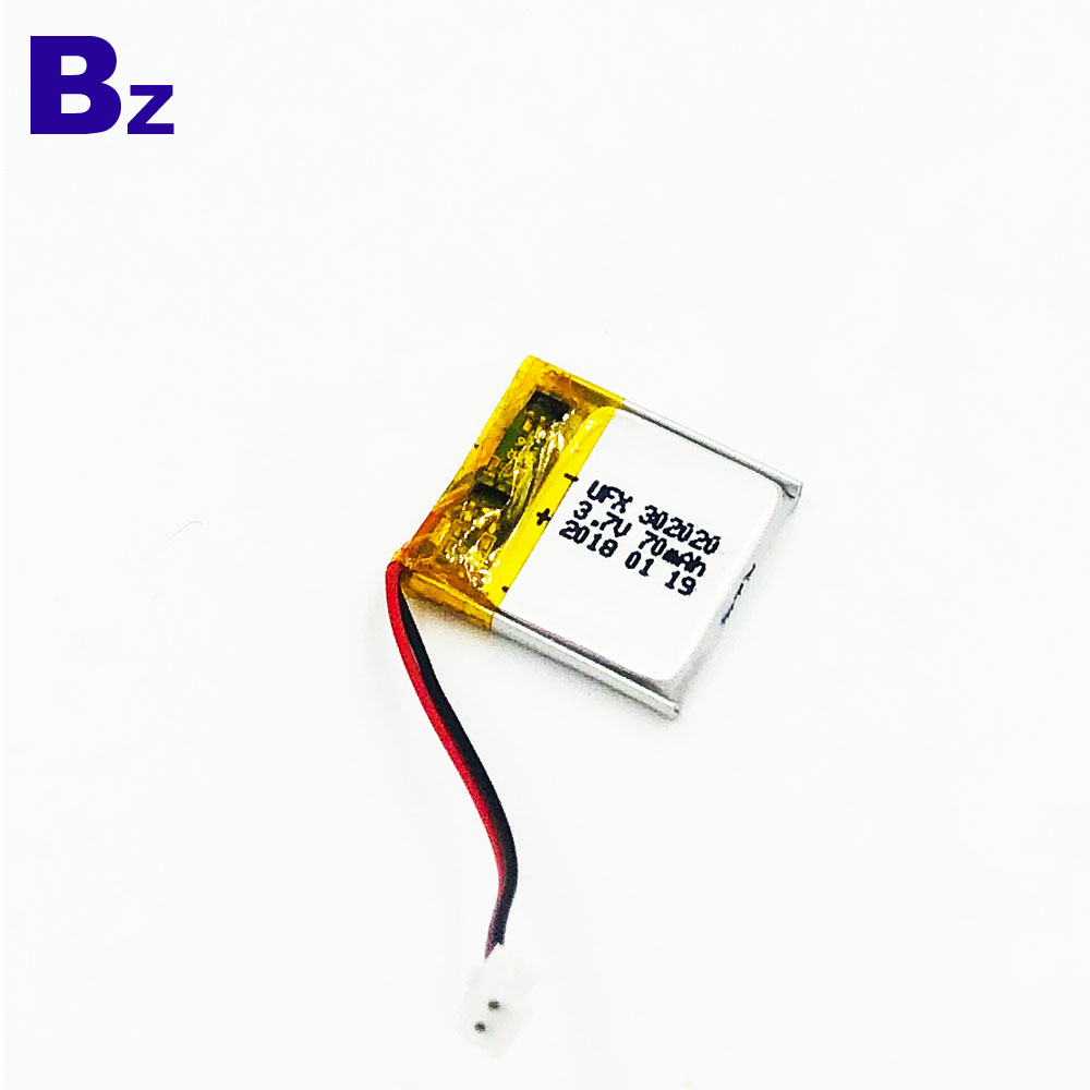 UFX 302020 70mAh 3.7V 리튬 폴리머 배터리