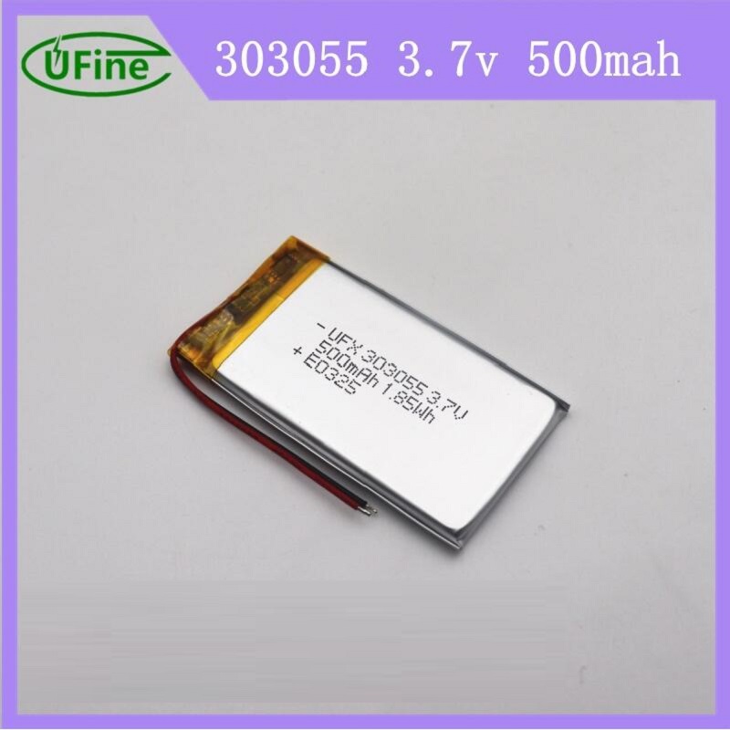 303055 500mAh 3.7V Lipo 배터리