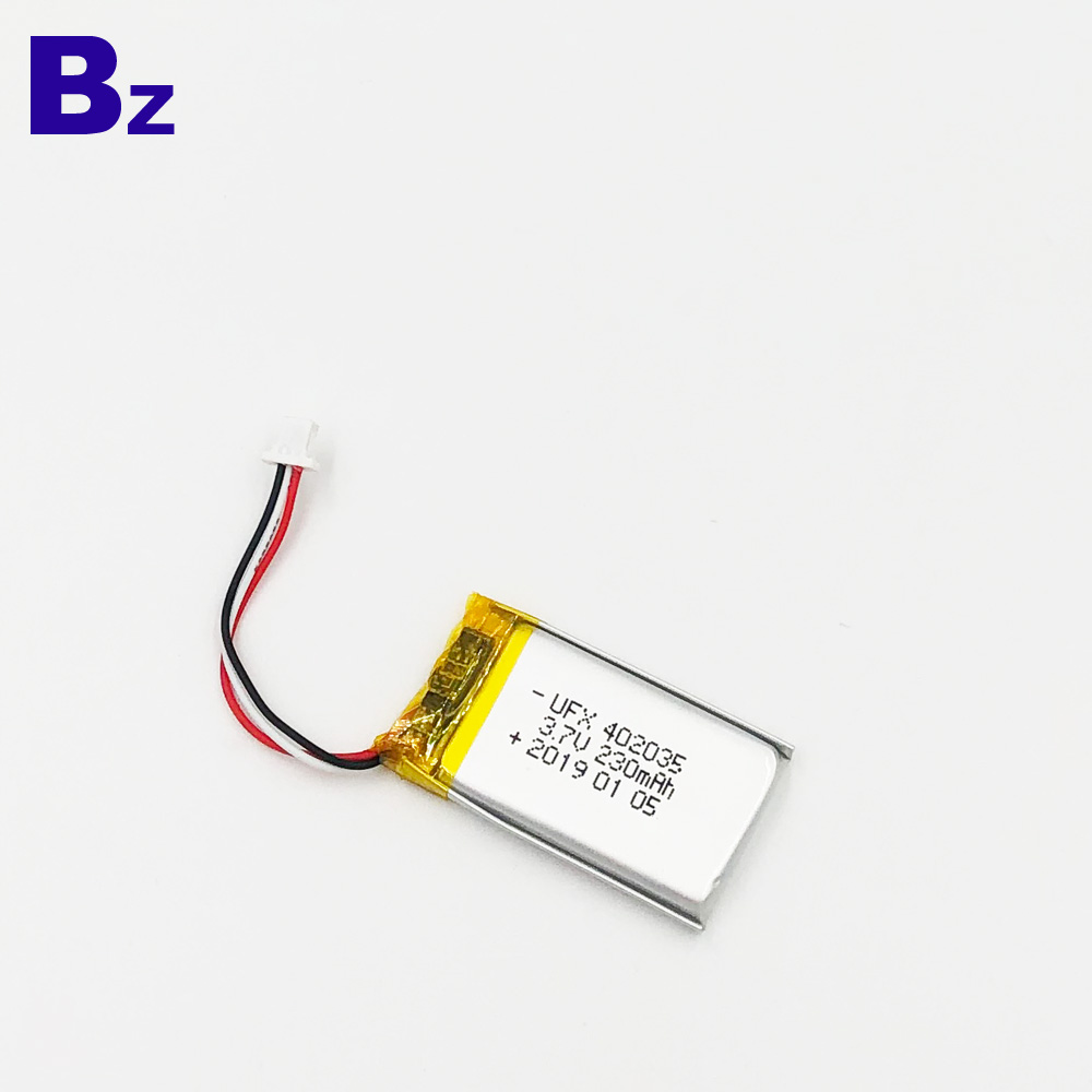UFX 402035 230mAh 3.7V 리튬 폴리머 배터리