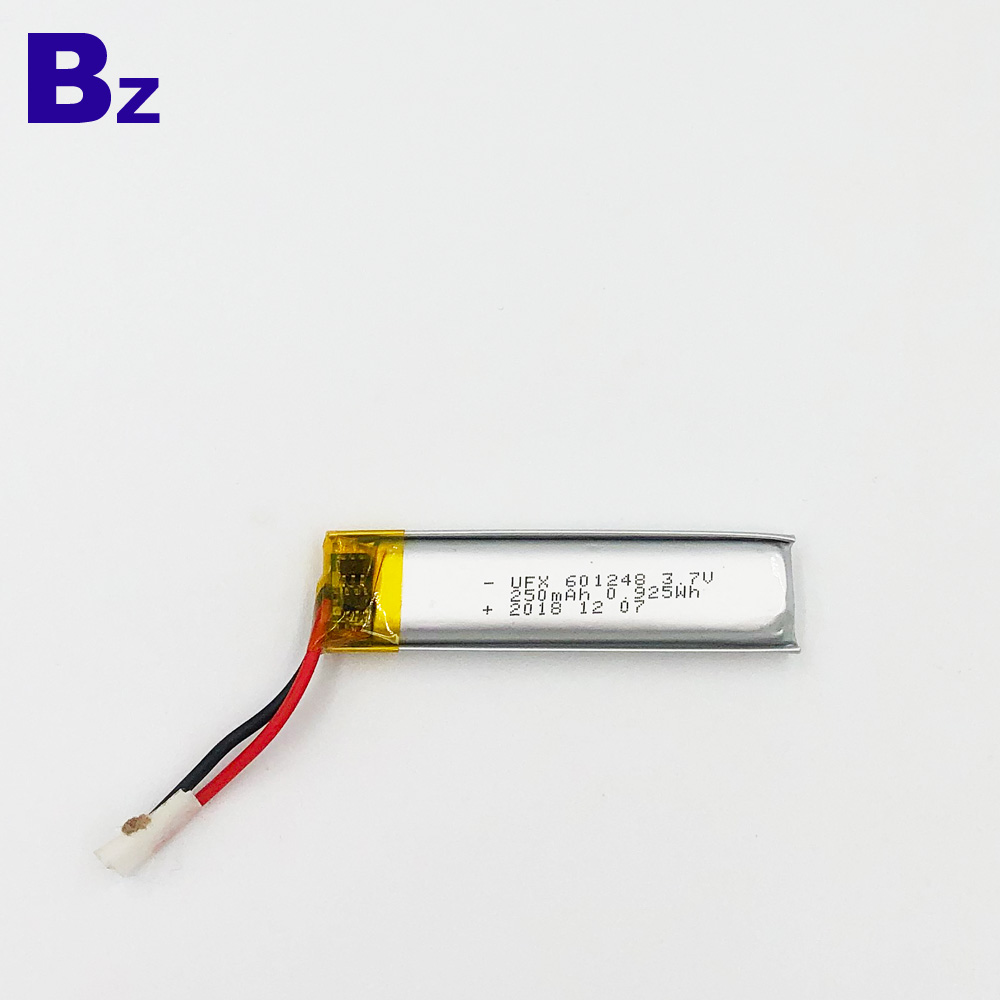 601248 250mAh 3.7V 리튬 폴리머 배터리