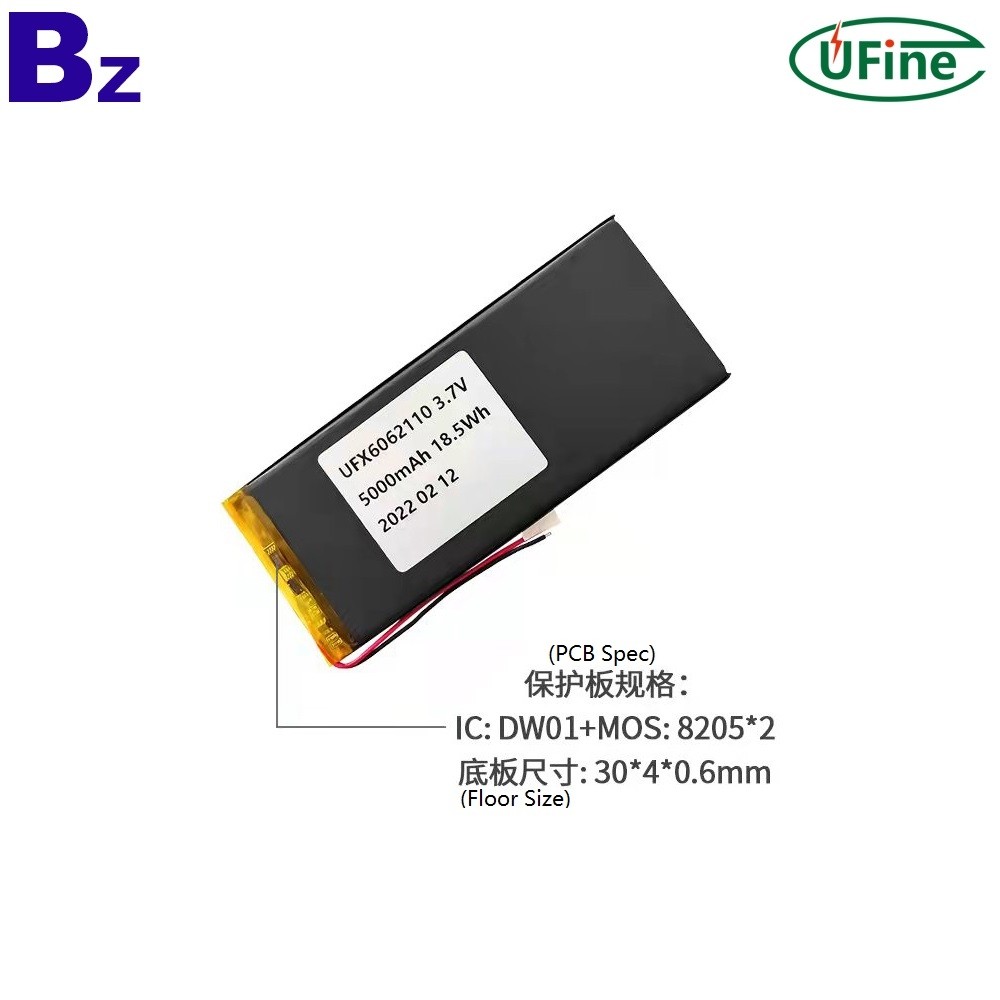 6062110 3.7V 5000mAh 리튬 이온 폴리머 배터리 6062110 3.7V 5000mAh 리튬 이온 폴리머 배터리