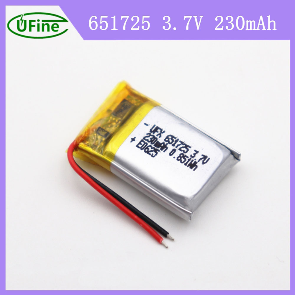 UFX 651725 230mAh 3.7V Lipo 배터리 UFX 651725 230mAh 3.7V Lipo 배터리
