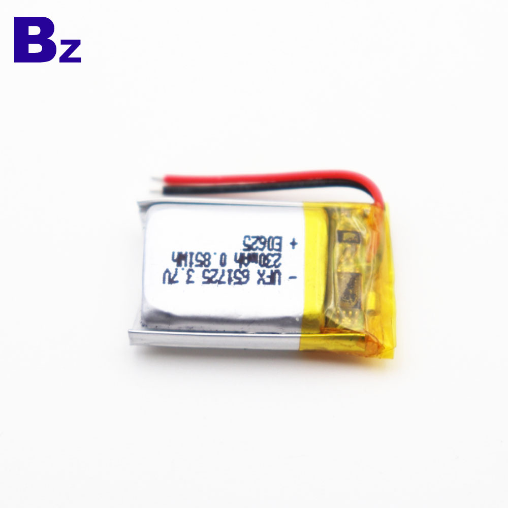 651725 230mAh 3.7V Lipo 배터리 651725 230mAh 3.7V Lipo 배터리